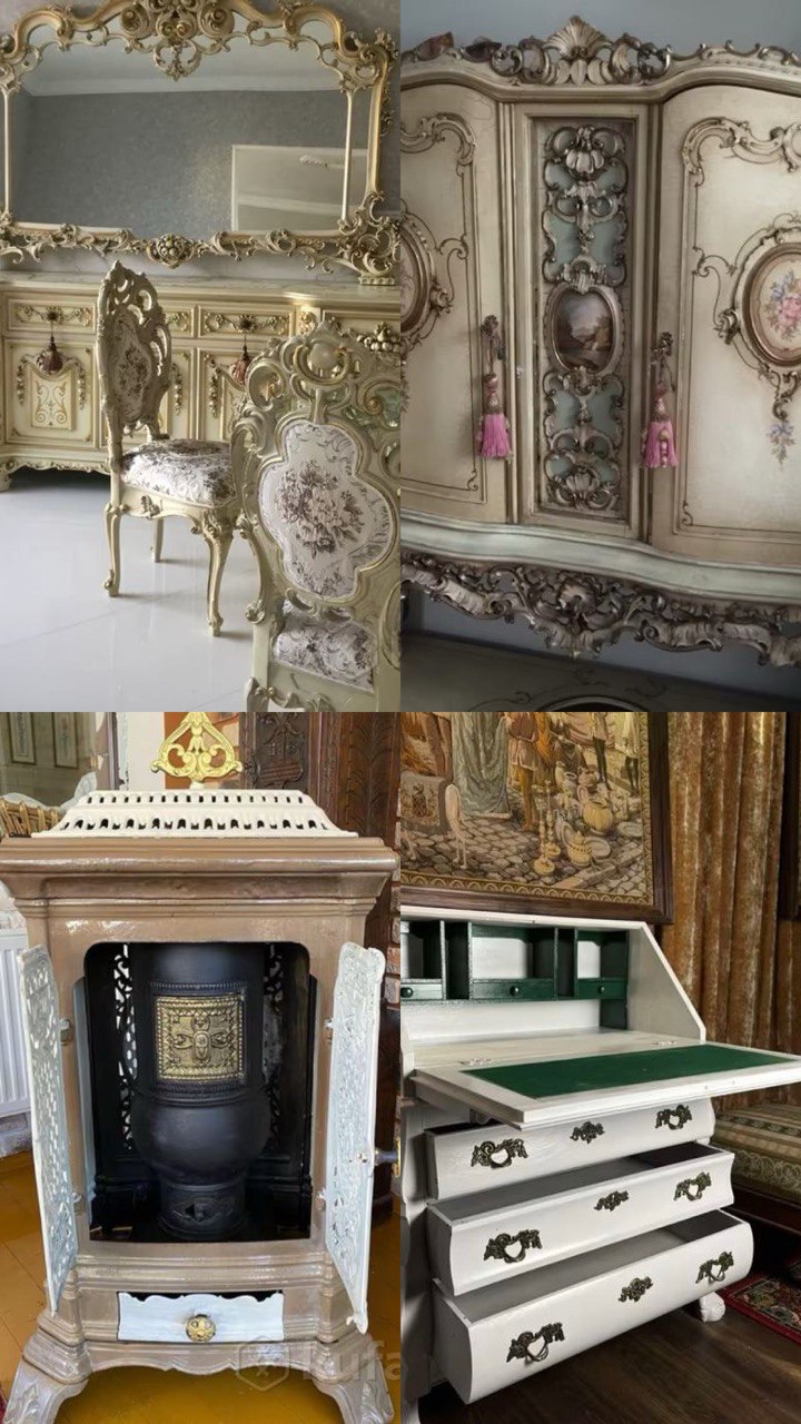 Предметы мебели и антиквариата из дома-бунгало. Фото: kufar.by.