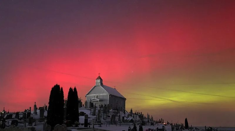 Полярное сияние недалеко от Гродно 20 января 2026 года
