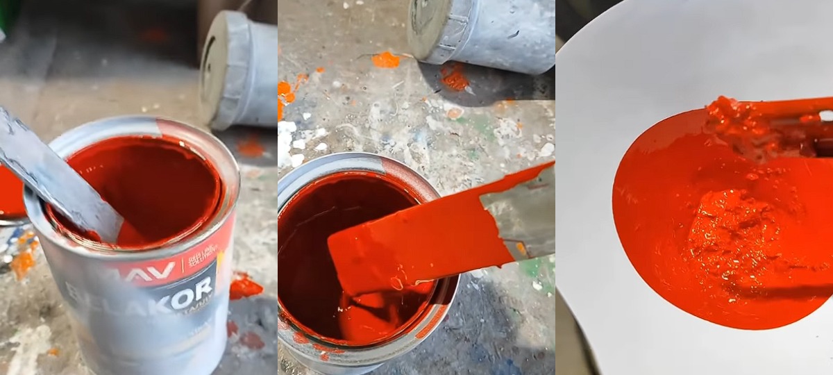 краска красная со сгустками